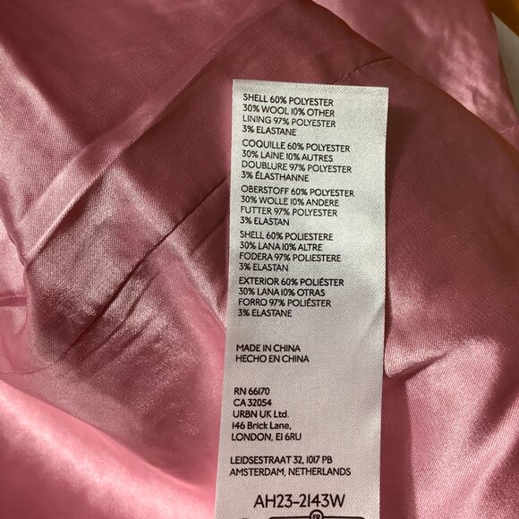 By Anthropologie Pink Wool Blend Slim Tweed Blazer Jacket 2 - Picture 8 of 8